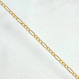 Figaro Chain 1.6gr / 19 3/4 in / 2mm 18K Yellow Gold +1