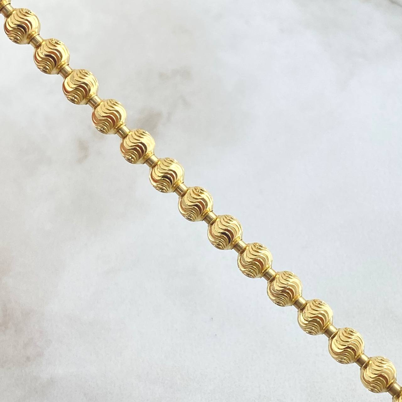 Cadena Militar Media Luna 33.55gr / 60cm / Oro Amarillo Nac.Esp. 18K ©