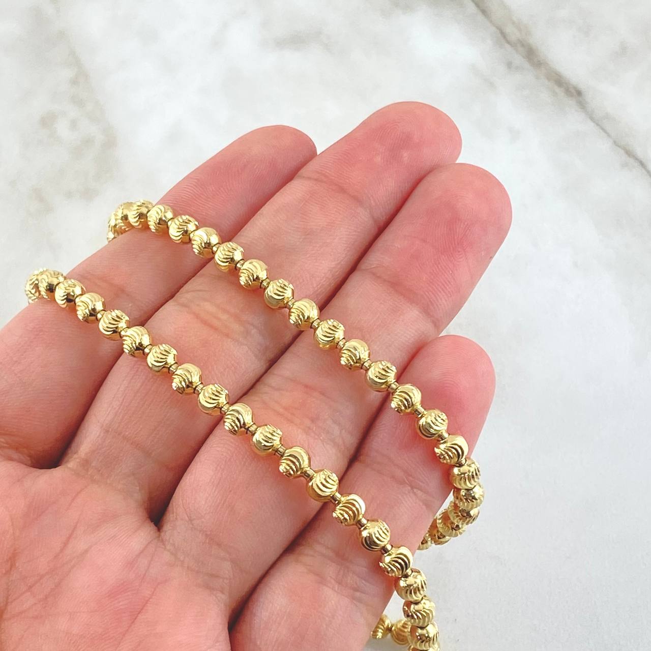 Military Crescent Chain 30.6gr / 25.6in / 18K Yellow Gold