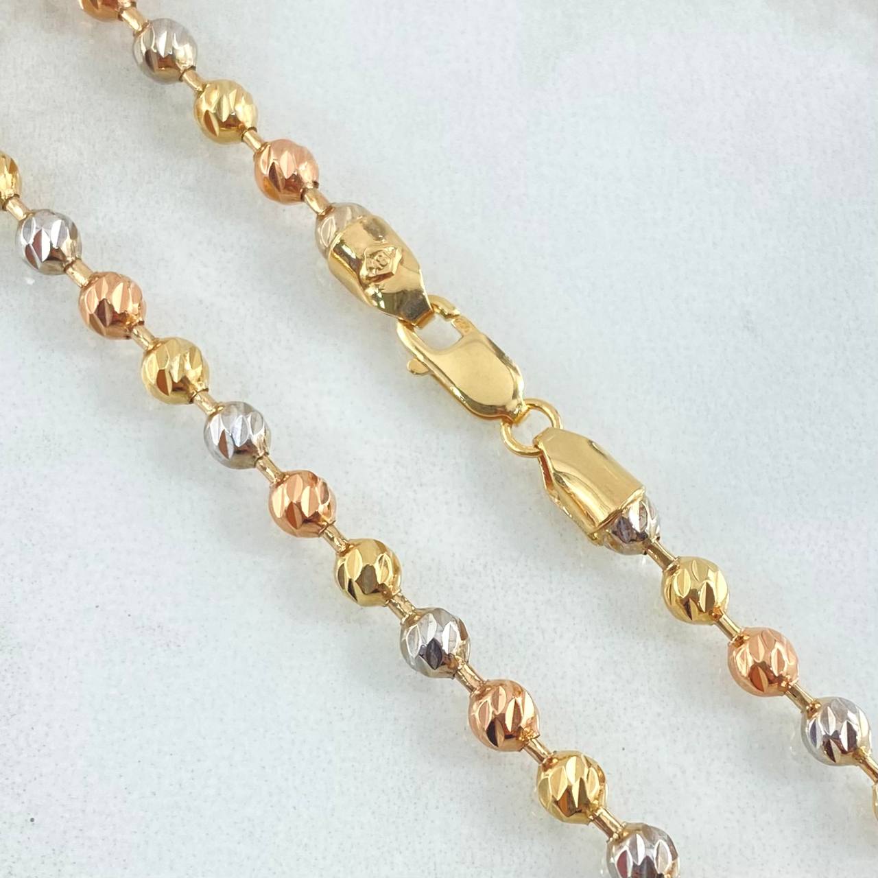 Military Chain 23.45gr / 60cm / Three Golds Nac.Esp. 18K