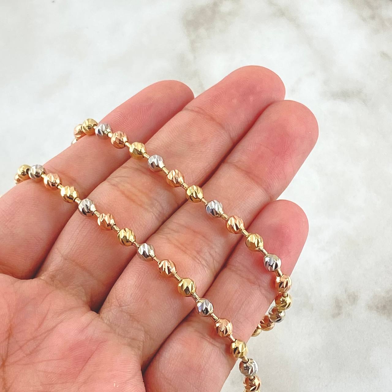 Military Chain 23.45gr / 60cm / Three Golds Nac.Esp. 18K