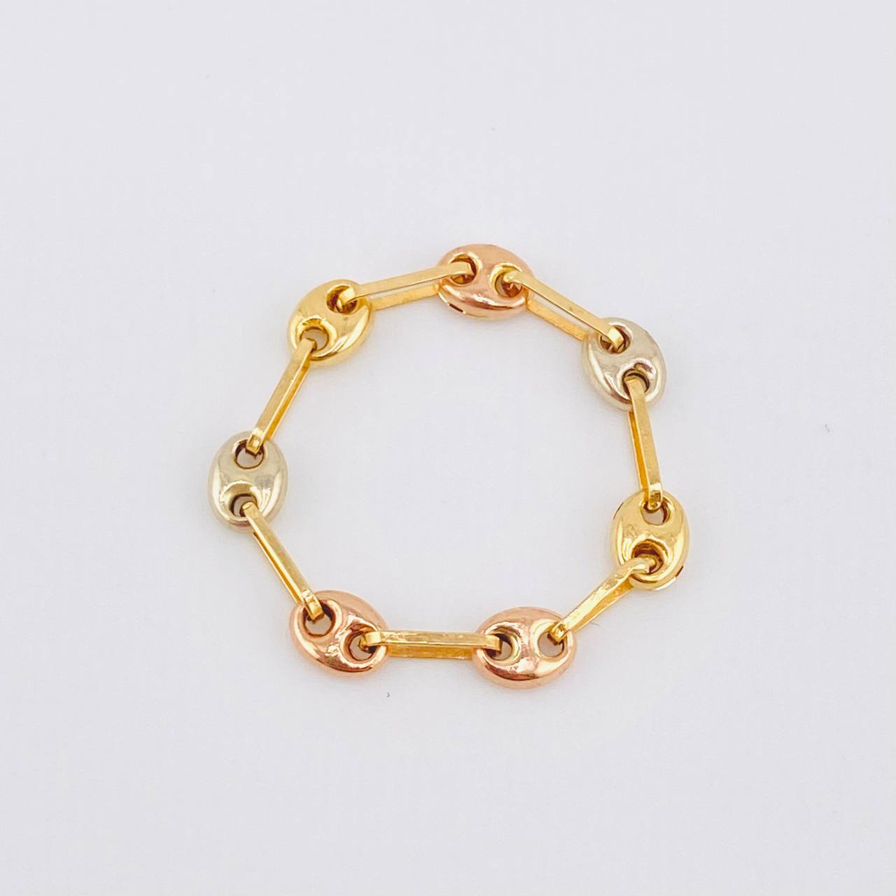 Anillo Gc 0.55gr / T5 - T5 1/2 / 3.3mm Tres Oros 18K ©