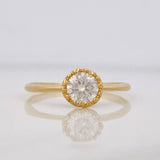 Circular Solitaire Moissanite Ring 0.50 Pts 1.65g / T7 1/4 Yellow Gold 18K