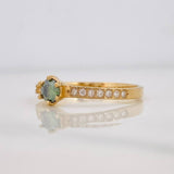 Solitaire Churumbela Ring Moissanites 0.34 pts 1.95g / T7 1/2 Yellow Gold 18K