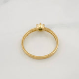 Solitaire Churumbela Ring Moissanites 0.34 pts 1.95g / T7 1/2 Yellow Gold 18K