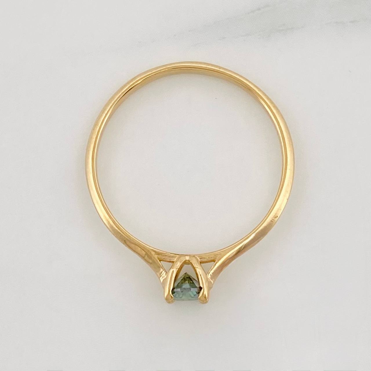 Anillo Solitario Moisanitas 0.20 pts 1.35g / T7 1/4 Oro Amarillo 18K