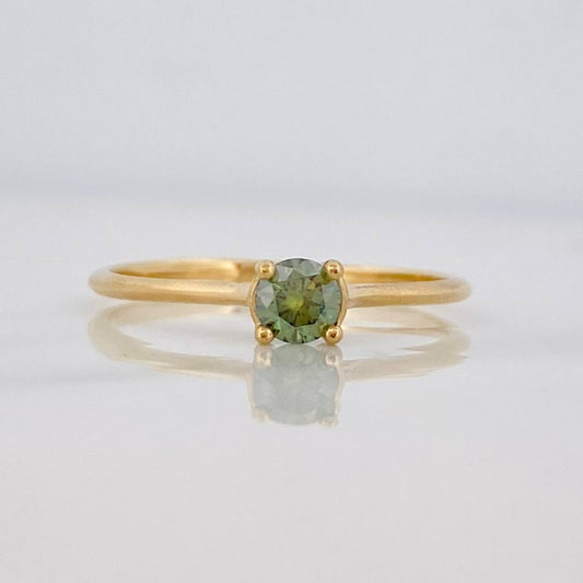 Anillo Solitario Moisanitas 0.20 pts 1.35g / T7 1/4 Oro Amarillo 18K