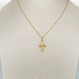 Set Cadena y Dije Veneciana+Cruz 1.35gr / 15 1/2 in / 0.45mm Oro Amarillo 18K $