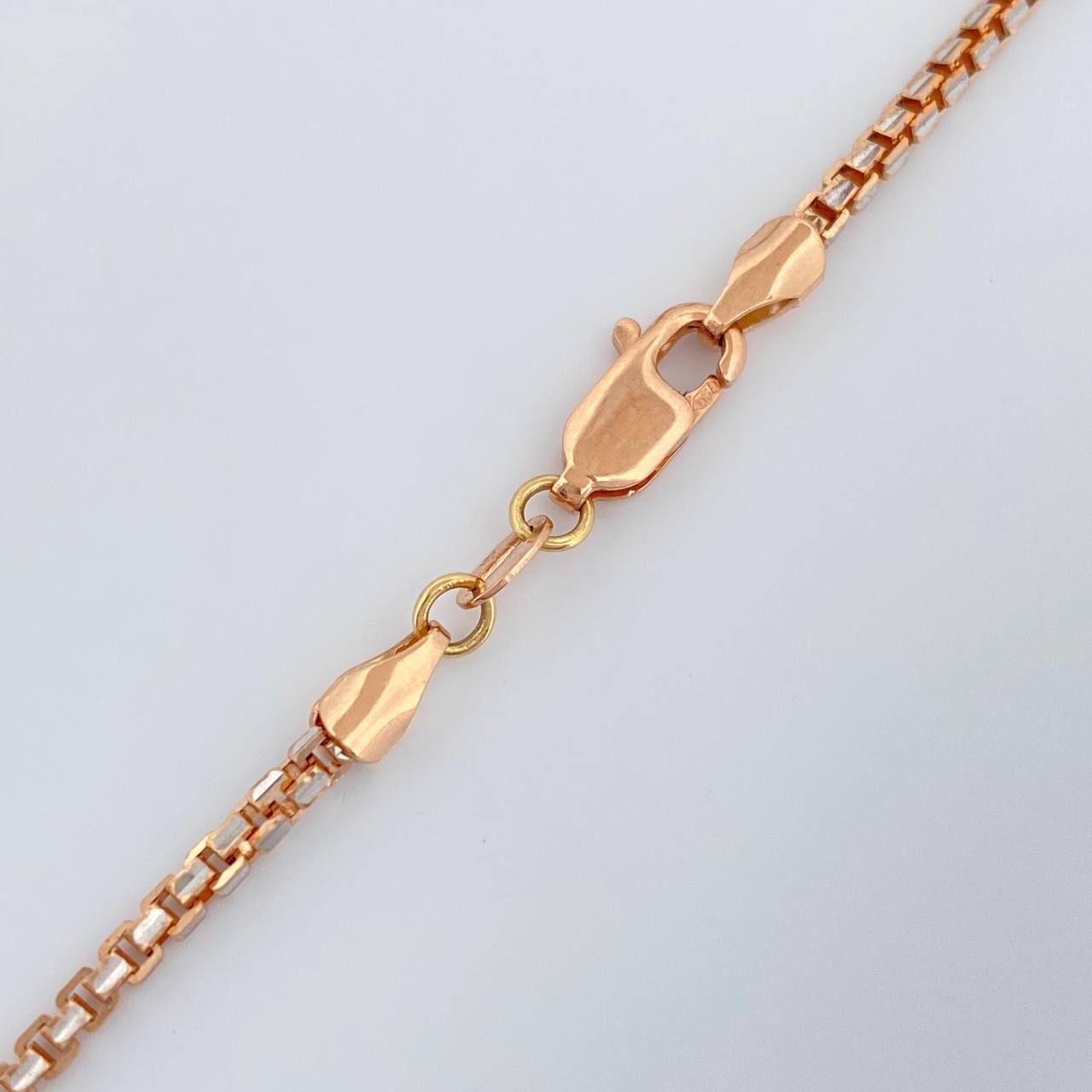 Cadena Veneciana 14.25gr / 23 3/4 in / 2.06mm Dos Oros Blanco Rosa +3 18K $