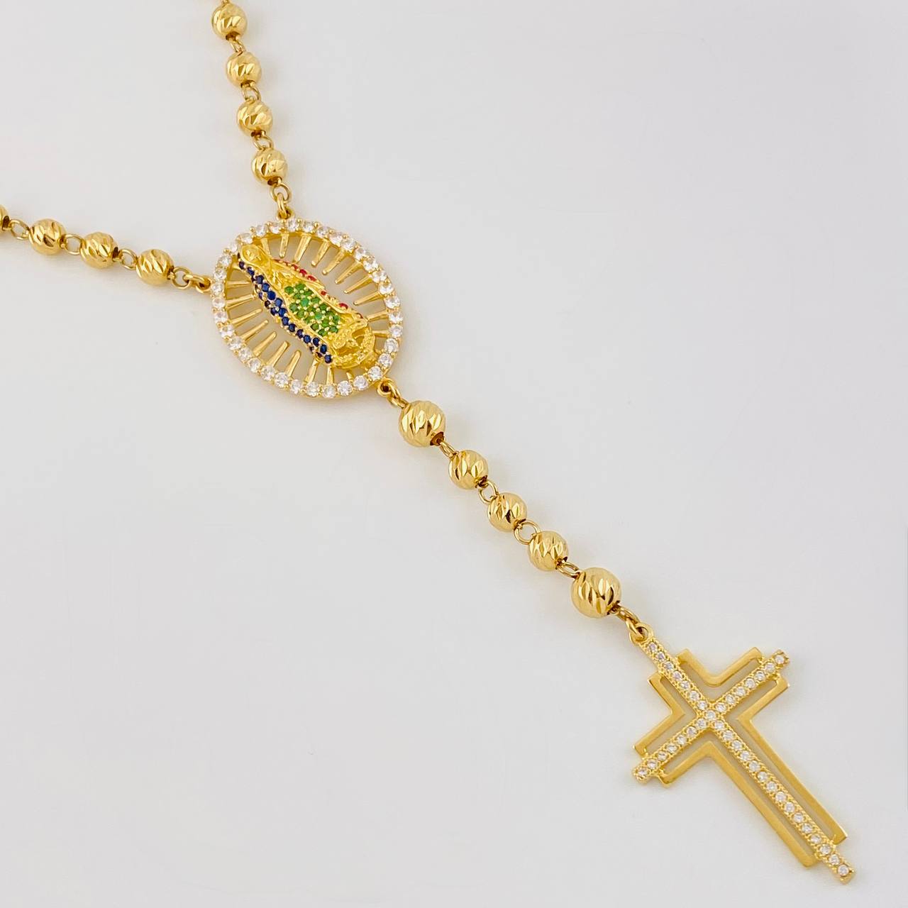Rosary Virgin Guadalupe 27.65g / 24 in / 5mm Yellow Gold 18K