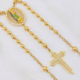 Rosary Virgin Guadalupe 27.65g / 24 in / 5mm Yellow Gold 18K