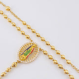 Rosary Virgin Guadalupe 27.65g / 24 in / 5mm Yellow Gold 18K