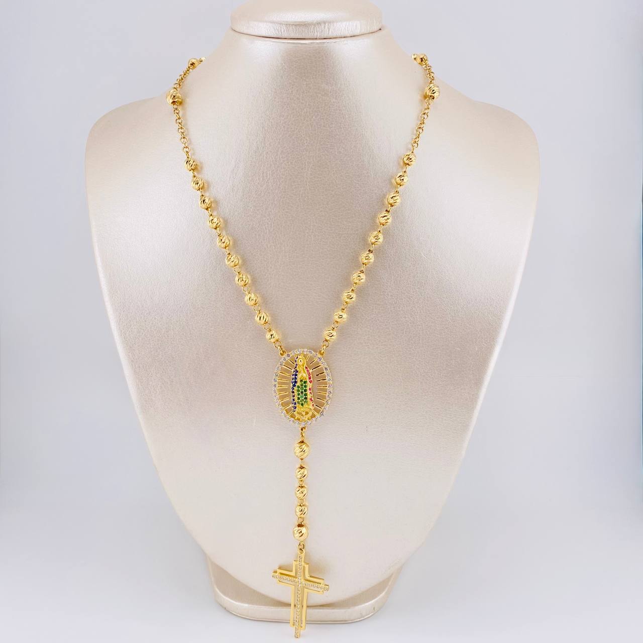 Rosary Virgin Guadalupe 27.65g / 24 in / 5mm Yellow Gold 18K