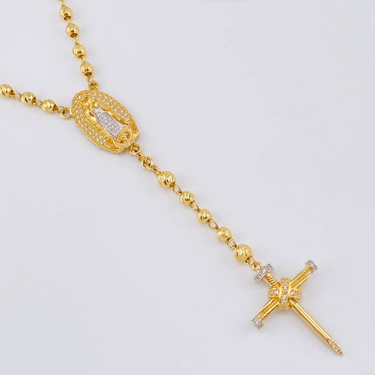 Rosary Virgin of Guadalupe 22.6g / 24 in / 4mm Yellow Gold 18K