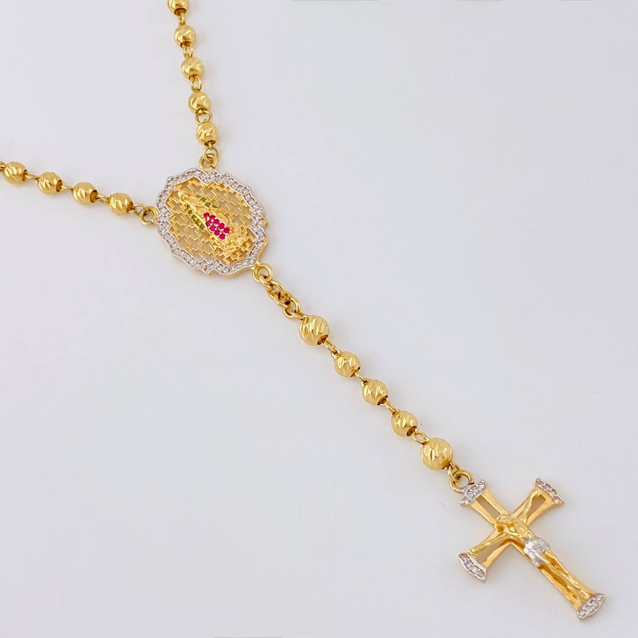Rosario Virgen Guadalupe 20g / 24 in / 4mm Oro Amarillo 18K