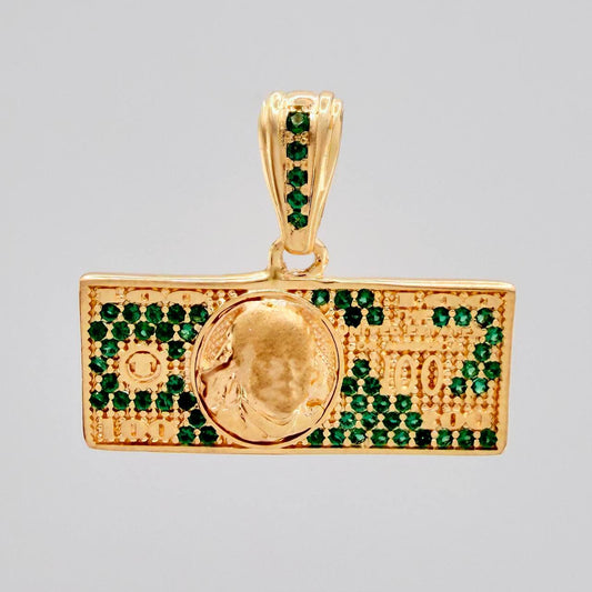 Dollar Bill Pendant 3.45gr / 1 in / Yellow Gold 18K %
