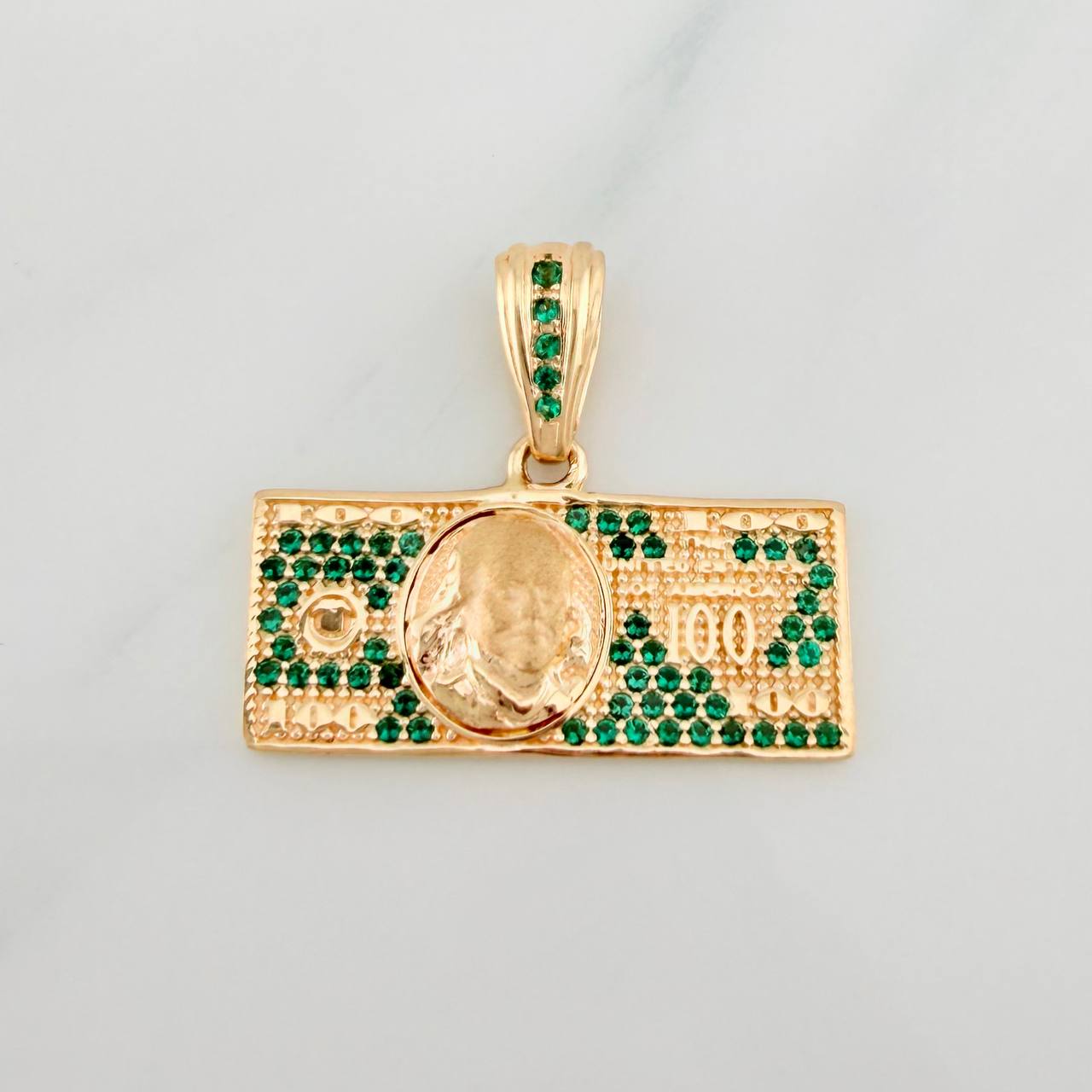 Dollar Bill Pendant 3.45gr / 1 in / Yellow Gold 18K %