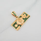 Dollar Bill Pendant 3.45gr / 1 in / Yellow Gold 18K %