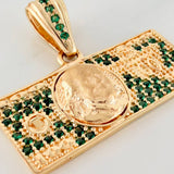 Dollar Bill Pendant 3.45gr / 1 in / Yellow Gold 18K %