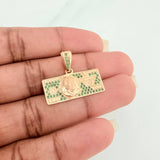 Dollar Bill Pendant 3.45gr / 1 in / Yellow Gold 18K %