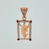 Dije Jesus Resucitado 2.25gr / 1 in / Dos Oros Blanco Rosa 18K %
