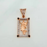 Dije Jesus Resucitado 2.25gr / 1 in / Dos Oros Blanco Rosa 18K %