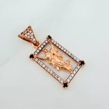 Dije Jesus Resucitado 2.25gr / 1 in / Dos Oros Blanco Rosa 18K %