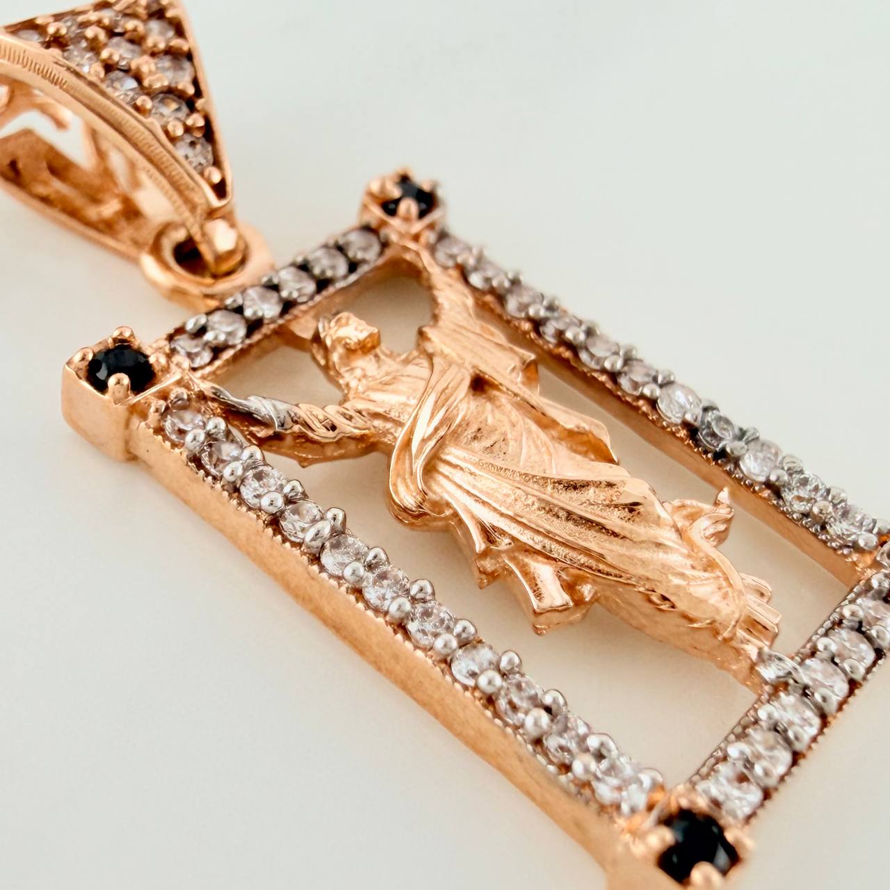 Dije Jesus Resucitado 2.25gr / 1 in / Dos Oros Blanco Rosa 18K %