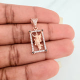 Dije Jesus Resucitado 2.25gr / 1 in / Dos Oros Blanco Rosa 18K %