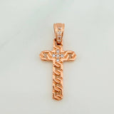 Dije Cruz Zig Zag 1gr / 3/4 in / Oro Rosa 18K %