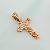 Dije Cruz Zig Zag 1gr / 3/4 in / Oro Rosa 18K %