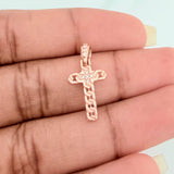 Dije Cruz Zig Zag 1gr / 3/4 in / Oro Rosa 18K %