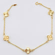 Pulso Aro Seguido Trebol Doble Faz 3.15gr / 7 1/4 in / 8mm Oro Amarillo 18K *