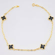 Pulso Aro Seguido Trebol Doble Faz 2.4gr / 7 1/2 in / 8mm Oro Amarillo 18K *