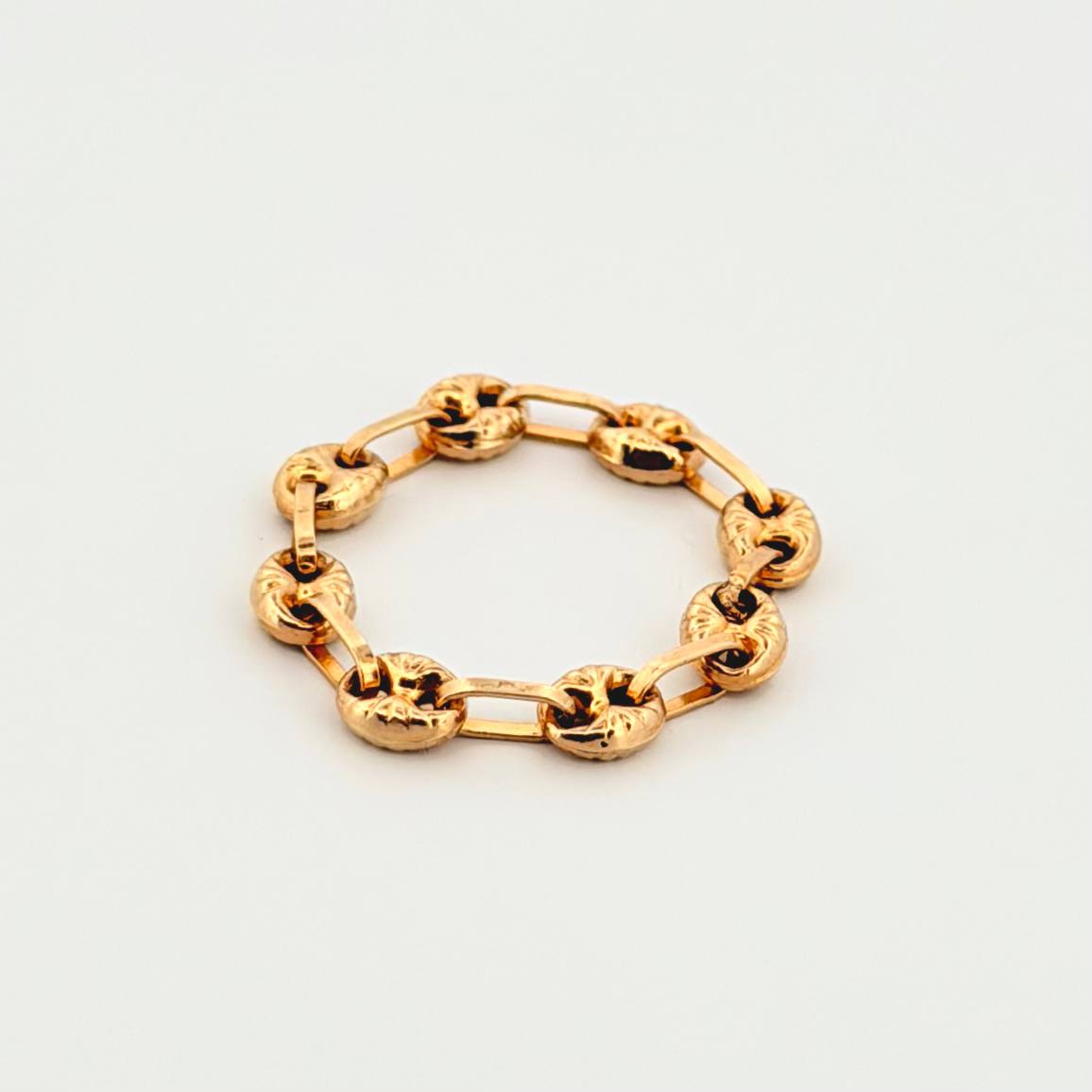 Anillo Gc Diamantado 0.65gr / T4 - T4 1/4 / 3.4mm Oro Amarillo 18K ©