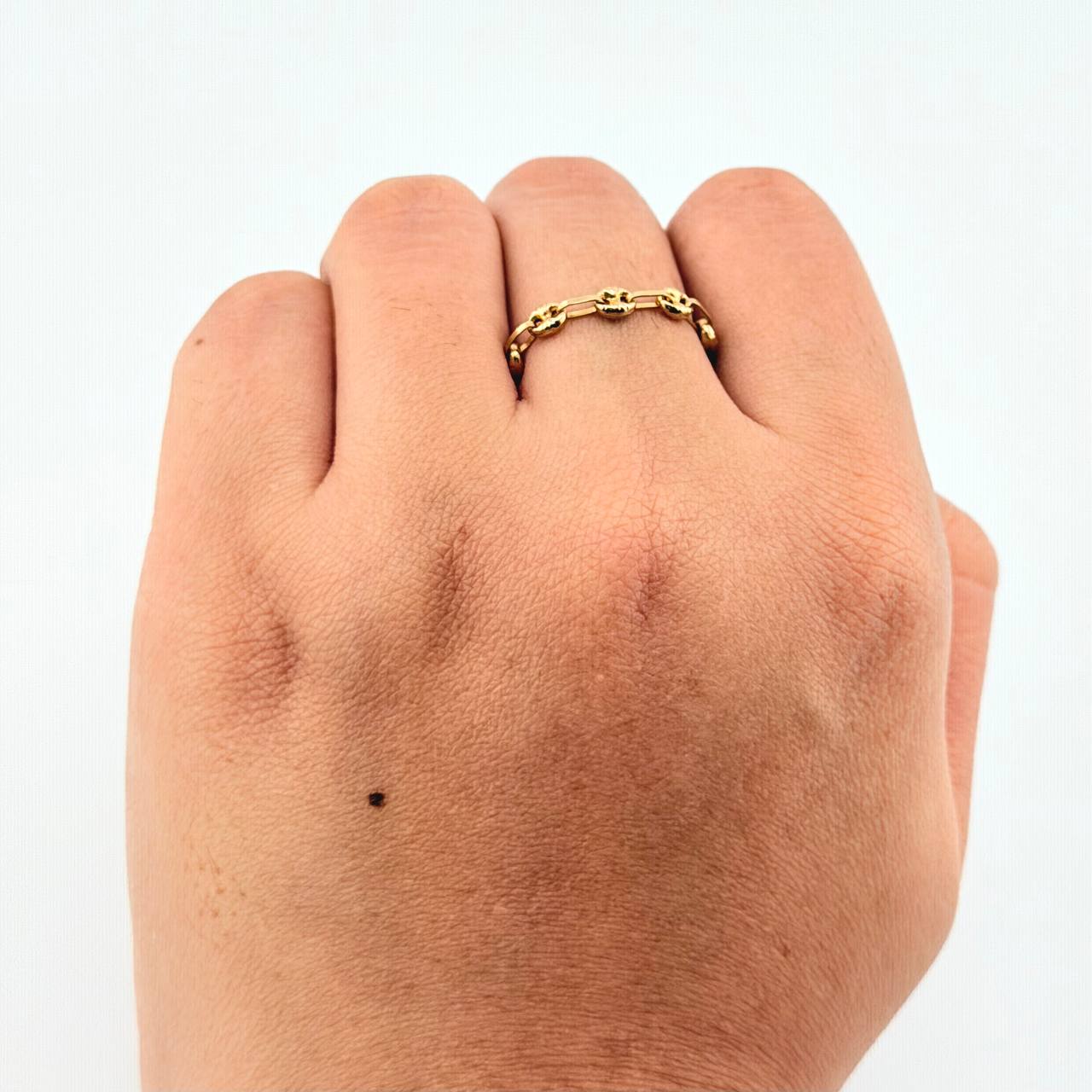 Anillo Gc Diamantado 0.65gr / T4 - T4 1/4 / 3.4mm Oro Amarillo 18K ©