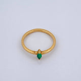 Anillo Solitario Esmeraldas 2.25gr / T7 / Oro Amarillo 18K $