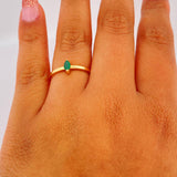 Anillo Solitario Esmeraldas 2.25gr / T7 / Oro Amarillo 18K $