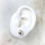 Stud Earrings Bead Polished 8mm / 0.9gr White Gold