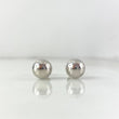 Stud Earrings Bead Polished 8mm / 0.9gr White Gold
