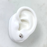 Stud Earrings Bead 0.7gr / 6mm Polished White Gold ©