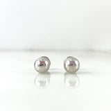 Stud Earrings Bead 0.7gr / 6mm Polished White Gold ©
