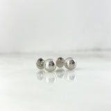 Stud Earrings Bead 0.7gr / 6mm Polished White Gold ©