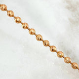 Bracelet Bracelet 11.7gr / 21cm / 5mm Beads Diamond Cut Rose Gold *