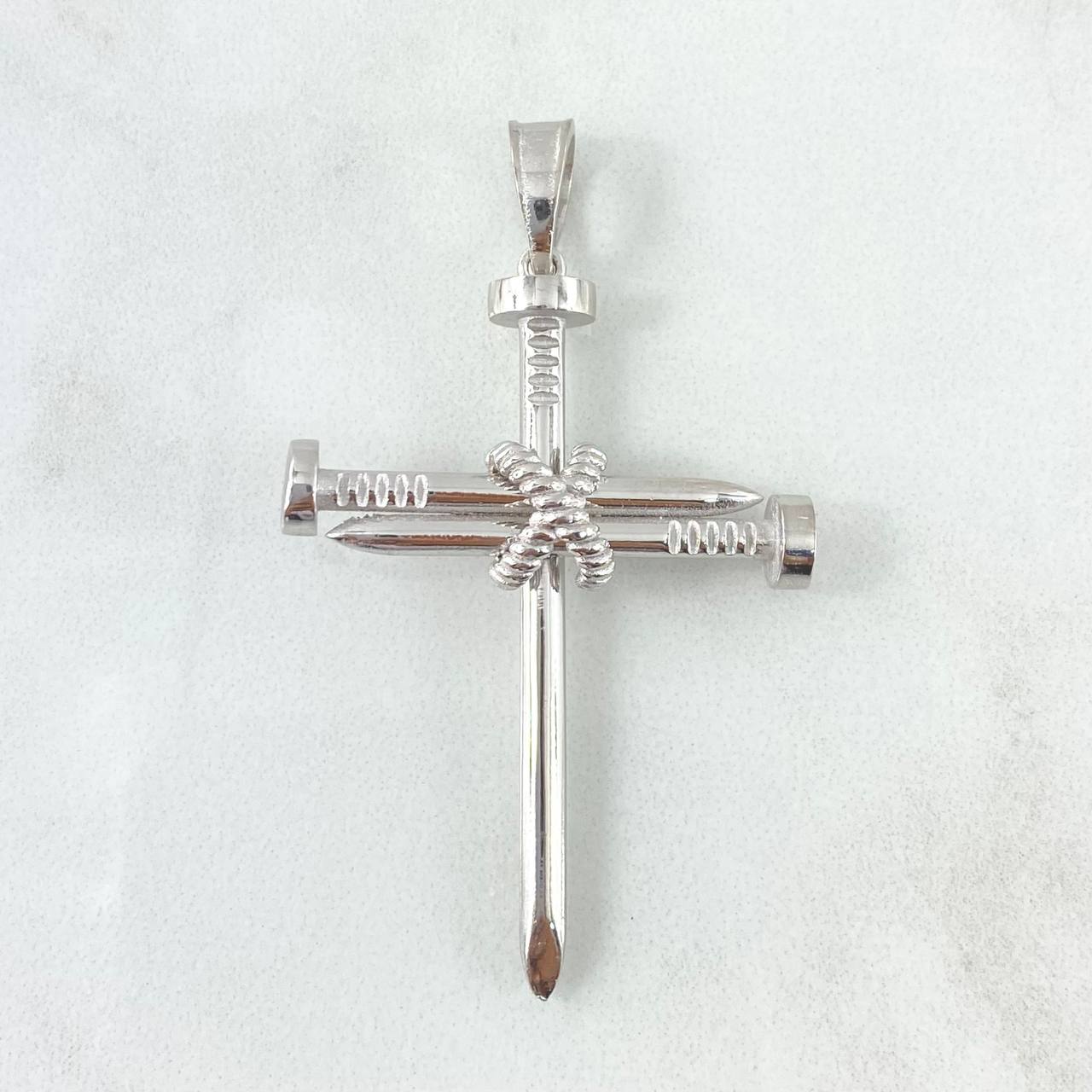 Custom Made to Order Pendant Cross Nail 12gr / Polished 18K White Gold