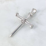 Custom Made to Order Pendant Cross Nail 12gr / Polished 18K White Gold