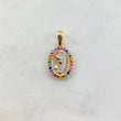 Dije Virgen Maria 1.9gr / 2.5cm / Circulo Circones Colores Blancos Oro Amarillo ©