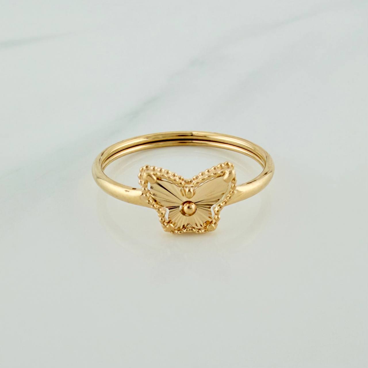 Anillo Mariposa 1.15gr / T7 1/2 / Oro Amarillo 18K &