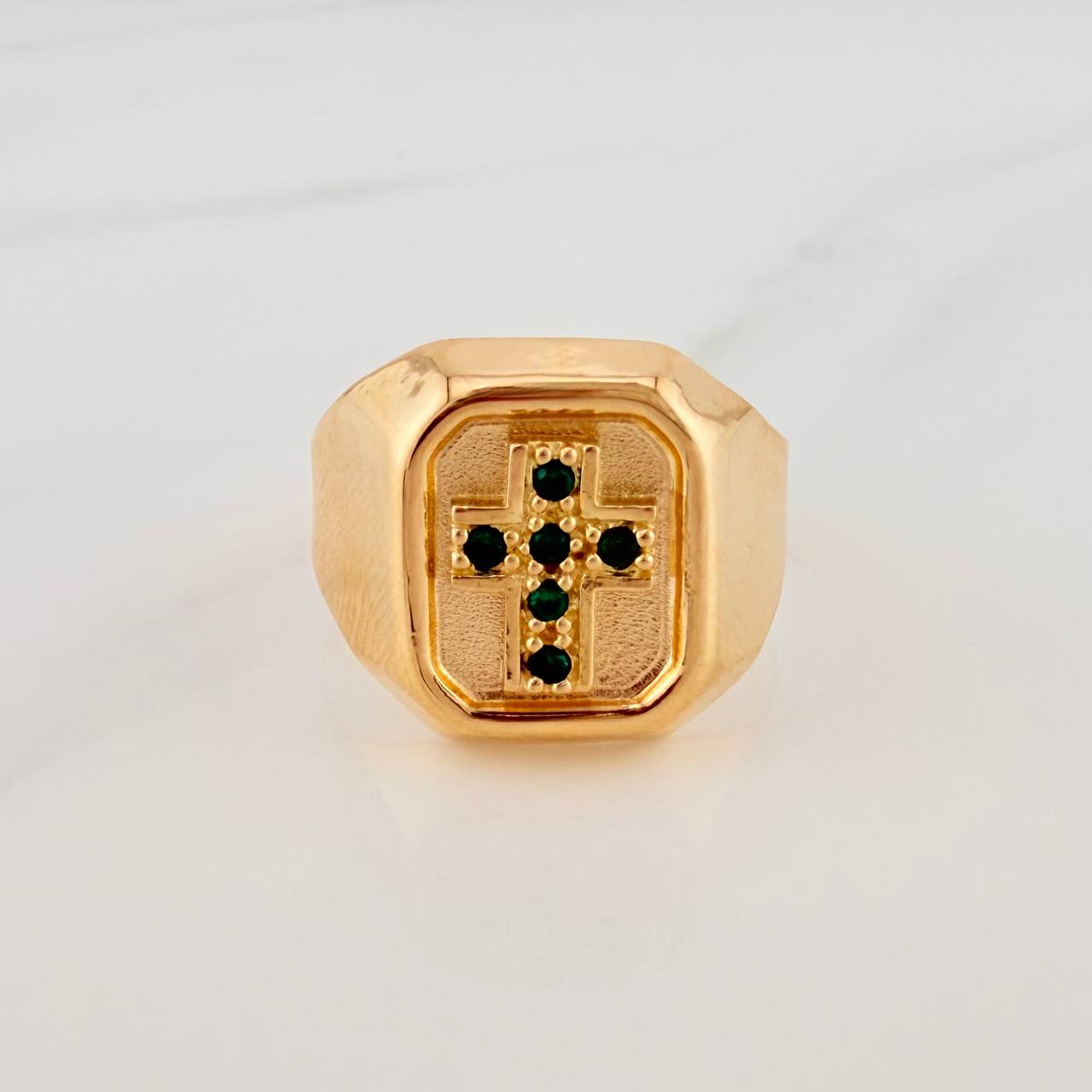 Anillo Cruz 3.8gr / T10 1/2 / Oro Amarillo 18K $