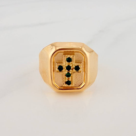 Anillo Cruz 3.8gr / T10 / Oro Amarillo 18K $
